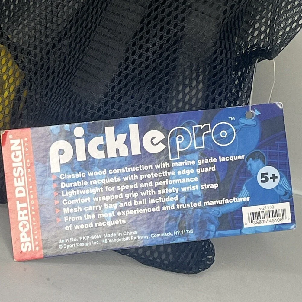 Picklepro Pickle Ball Racquets (2) Ball, Mesh Carry Bag Prokadima Wood Construct